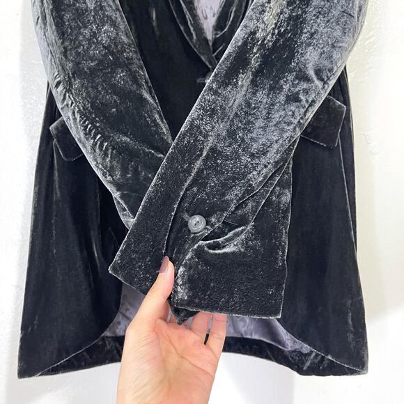 ANTHROPOLOGIE Alessia Velvet Blazer in Gray Green Size XL - Picture 8 of 16